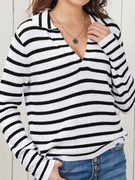 Dames Truien Polo Kraag Lange Mouw Gebreide Trui Allmatch Losse Streetwear Kleding Basic Slim Tops Herfst 230831