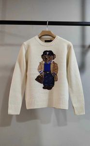 Pankaux pour femmes rl pull en tricot pull en tricot Polo dessin animé ours rond cou rond automne / hiver w 68