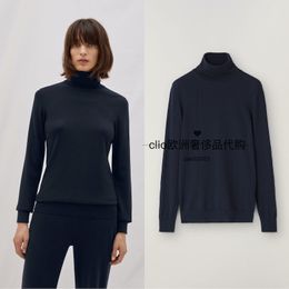 Suéteres de mujer Spring loro piana Jerseys de punto de cachemir de cuello alto negro de manga larga