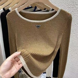 Pulls pour femmes pull tricot 2023 automne hiver col rond à manches longues à l'intérieur pièces amples hauts MS Render non doublé femmes plus D7H1