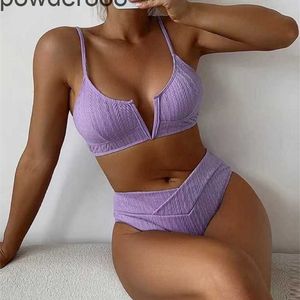 Damesbadpak 2023 hoog getailleerde sexy bikini mode split speciale stof