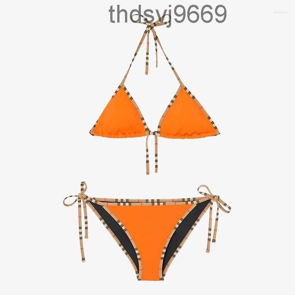 Traje de baño para mujer Bikini a cuadros clásico Traje de baño para mujer Conjunto Diseñador de lujo Marca Moda Sexy Elegante Playa Tanga Mujer Ropa de verano RV6T