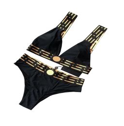 Mulheres Swimwear Designer Bikini Set Menina Maiô Sexy Praia Cintura Corrente Capa Push Up Spaghetti Verão Bathing8219480