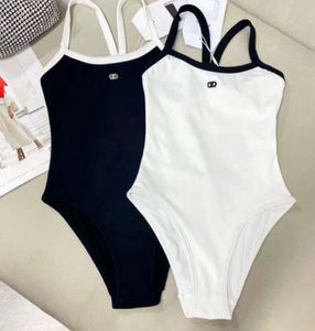 Dames Badmode Designer Bikini Badpakken 2023 Sexy Effen Geribbeld Vrouwen Eendelig Badpak Vrouwelijke Hoge Taille Badpak Zomer Strandkleding Zwemmen Monokini11