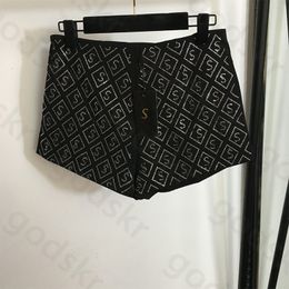 Short noir de luxe pour femmes, pantalon à fermeture éclair, mode été, Mini short Sexy scintillant pour tous les jours