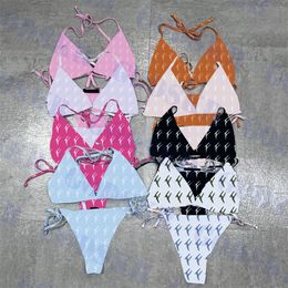 Maillot de bain femme F lettre Bikini lettre complète maillot de bain coloré Jacquard maillot de bain soeur maillot de bain beaucoup de couleurs