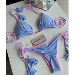 Swimwear pour femmes Push up Mayo Bikini Set High Taist Mujer Triangle Bandage MAINTORS FAIT