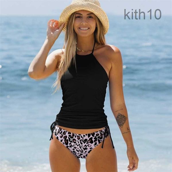 Traje de baño para mujer Shirring Tankini Bikini de mujer Traje de baño de dos piezas Conjunto de control de barriga Traje de baño Ropa de playa de verano 230111 KW3F