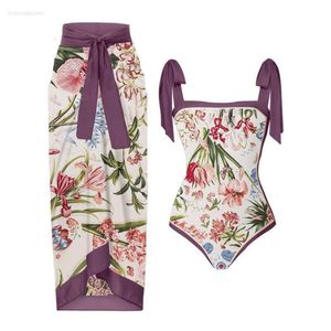 Mujer de baño para mujeres Vintage One Piece Swimsuit estampado floral Colorbloque y falda Camineles Ggitys canales Burburriness Luis Louies Vittonlies Louisslies Vuttionly Nie0