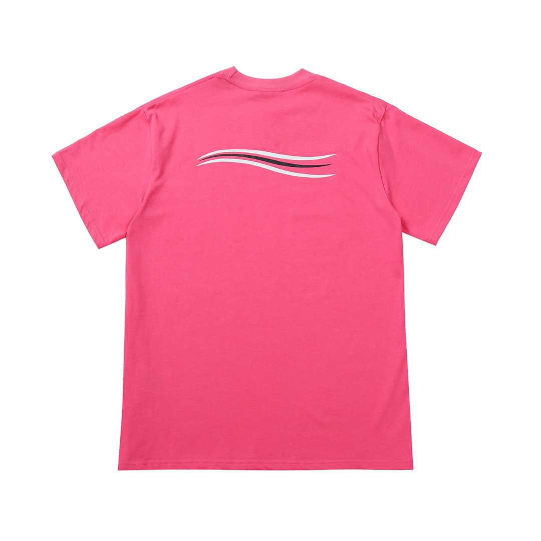 Womens T Shirt 클래식 캔디 컬러 트렌디 Macarons Wave Tees 캐주얼 여름 반팔 Mens Tops Ins Hot