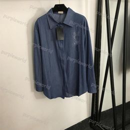 T-shirt à manches longues pour femmes, Look Denim, imprimé, fermeture éclair, haut décontracté, à la mode, 260l