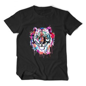 T-shirt femme design T-shirts imprimés hauts 8 couleurs T-shirts à manches courtes femme couple dessin animé impression coton lâche mode homme chemise tigre décontractée