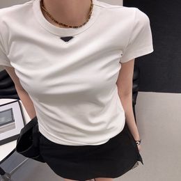 Camiseta de la mujer diseñadora camiseta camiseta camiseta algodón de manga corta triángulo triángulo de la algodón del pecho de los hombres y mujeres del tamaño de la ropa de camiseta corta S-xl