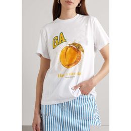 Femmes T-shirt Designers T-shirt Peach Imprimer Lâche Ras du cou à manches courtes Casual Drop Livraison Vêtements Vêtements Tops Tees Dhcyc