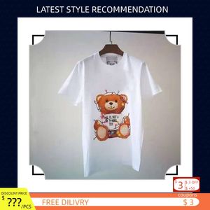 T-shirt pour femmes T-shirt t-shirts tendances colored bulbe en peluche ours concepteur de coton décontracté manches courtes vêtements de luxe couples vêtements