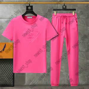 dames t-shirt broek tracksuits zomerpakken 2-delige sets t-shirts ontwerper luxe sportenheden katoenen geometrie groen roze klassieke jogger