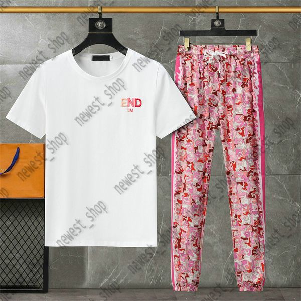 T-shirt Pantalons de t-shirt pour femmes costumes d'été 2 pcs sets tshirts Designer Luxury Sportsuits Cotton Geometry Classic Red Panters Jogger