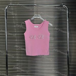 Femmes T-shirt Sexy Sans Manches Gilet Sequin Lettre Conception Sans Manches En Tricot Gilet Crop Top Vêtements Courts
