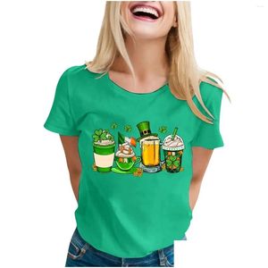 Dames T-shirt T-shirts Casual loszittende bedrukte ronde hals Plevier korte mouwen top dames mode blouse 2023 shirt drop levering Otckq