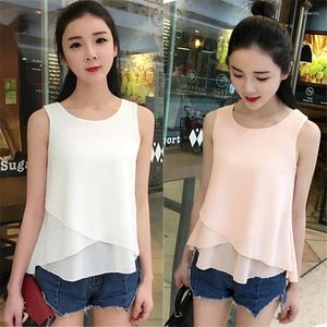 Dames t shirts 2024 blouses chiffon tanktops zomer dames mouwloos slank vest slijtage ondergoed ondergoed plus maat m-6xl