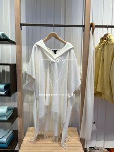 T-shirts Femme Colombo Printemps et Été Cachemire à Capuche Tassel Top Taille Unique Blanc