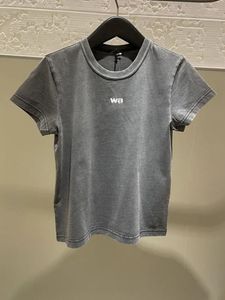 Dames t shirts ontwerper lente zomerstijl katoen eenvoudige kleur schuimende letter afdrukken korte mouwen t-shirt dames herfst