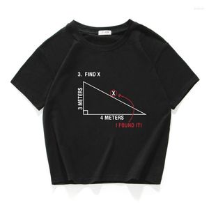 Camisetas para mujeres Find x Carta de matemáticas Cultivos Mujeres Top Algodón Camiseta corta Camisetas Verano Mujer Ropa Harajuku 2023duanxiug