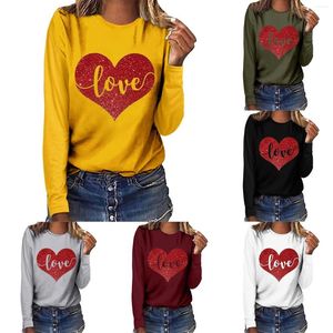 T-shirts pour femmes LOVE Fashion Valentines Day Print Athletic Pack Femmes T-shirt foncé pour décontracté