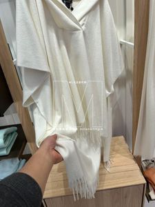 Camisetas de mujer Primavera y verano Cachemira con capucha Borla Top Talla única Blanco