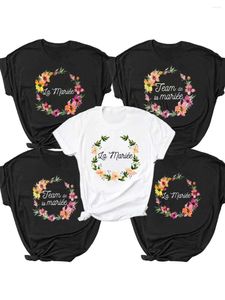 T-shirts pour femmes T-shirts T-shirts 2024 Evjf pour être Squad la Mariee Hen Party Bachelorette France Girl Wedding Femme Tops Tees