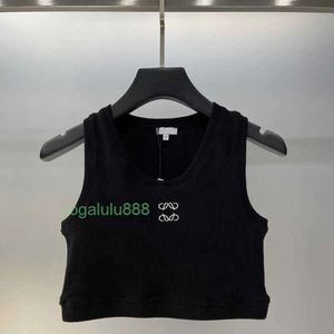 Dames tanktop borduurwerk zomer korte slanke navel blootgestelde outfit elastische sport gebreide tanks