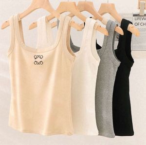 Womens tanktop zomer slanke mouwloze camis croptop uitloper elastische sport gebreide tanks 6e