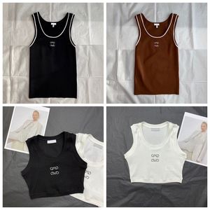 Dames tanktops bemanning nek tanks top gewas breien vesten mode vrouwen zomer sexy strakke camis tiener meisjes ontwerper jumper breien teten luxe kleding