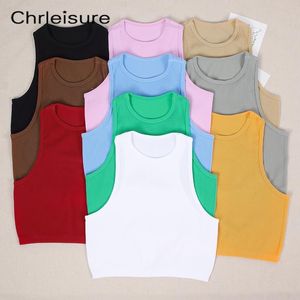 Débardeurs pour femmes Camis CHRLEISURE Débardeur de sport Femmes Sans couture Streetwear RibKnit Fitness Crop S Entraînement en cours d'exécution sans coussinet Gilet Femme 221122