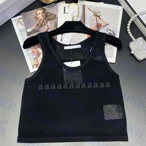 Womens Tanks Designer T-shirt Brief Gebreide Camisoles Sexy Hollow Tops Dames Kleding Twee Kleuren