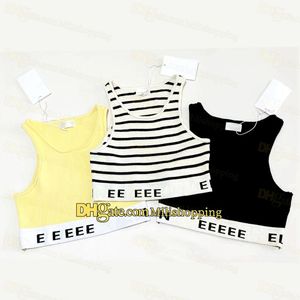 Femmes Tanks tricots Noir Rouge Stripe Lettre De Mode Sexy Crop Top Slim Tops Sans Manches Gilet D'entraînement Dames Designer Réservoir 7 Couleurs