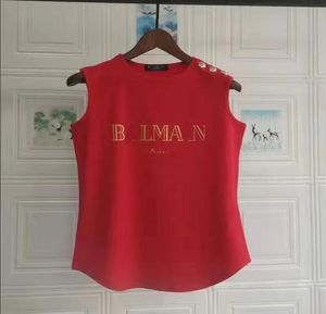 Tanks pour femmes Tops de mode de créatrice parisienne Balmaia Top Quality Summer Womens sans manches Logo imprimé de lettre