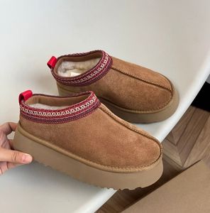 Dames Tazz Slippers Laarzen Tasman Bont Slippers Klassieke Ultra Mini Platform Laarzen Instapper Schapenvacht Suède Wol Comfort Winter Designer Sneeuwlaarzen Heren Maat 35-44