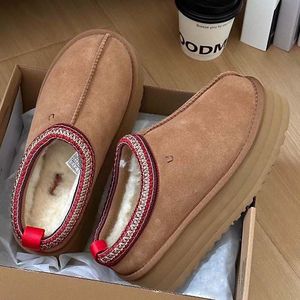 Dames Tazz Slippers Tasman Slides 10a Echt lederen hoogwaardige wol Luxurys Australië Winterontwerper Boots Sandals Dames platformontwerper Tasman Slippers