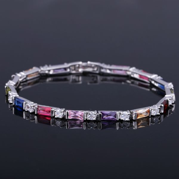 Designer de bracelets de tennis pour femmes AAA Cubic Zirconia Bracelets White Ruby Green 18K Gold Plated Silver Jewelry braceletd for Women Girls Party Valentines Day Gift