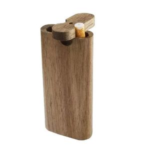 Smoke Shop Wood Case One Hitter Pipe à fumer Pirogue en bois faite à la main avec des tuyaux en céramique Filtres à cigarettes Boîte en bois Tabac