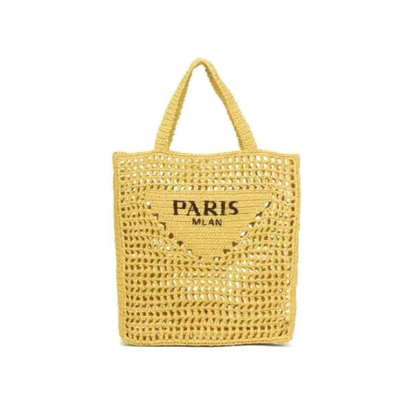 Femmes Le nouveau triangle Straw Beach Sac Fashion Luxurys Fourre-tout Sac à bandoulière Sacs à main Gym Designer Hommes Sacs à main Embrayage Week-end Vacances Voyage B