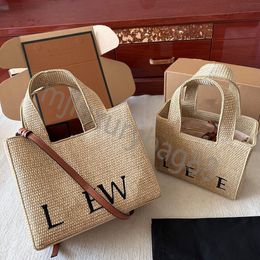 Mujeres de primera calidad Paja Gym Shopper Bolsa Luxurys Weave Cross Body Satchel Bolsas Vintage Font Tote Basket Bolsa de embrague Diseñador Raffias Bolsos Hombro Bolsas de playa Loe