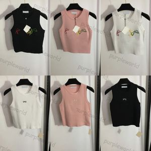 Dames top T-shirt gebreid kort vest katoenen sweatshirt monogram geborduurd designer vest blazer