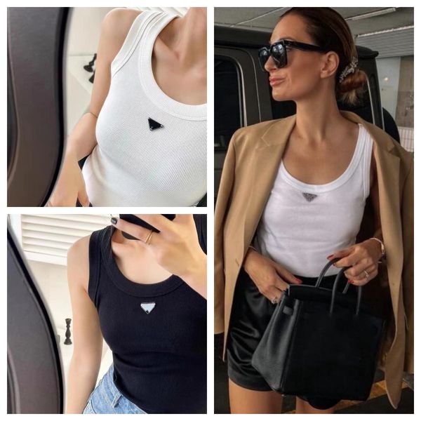 Hauts pour femmes Top court T-shirt Anagram Régulier Jersey de coton Camis Femme Femme Knits Tees Designer Blanc Noir Gilet Sport Respirant Yoga Gilet Tops