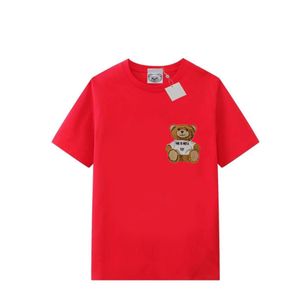 Femmes Tops Tees Été nouveau T-shirt flocage dessin animé tridimensionnel ours lettre broderie manches courtes en vrac pour hommes et femmesStreet Casual Lovers ClothesIB42