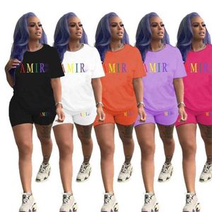 Plus maat 3xl 4xl 5xl Designer dames tracksuits Tweed Piece Set Letter Print T-Shirt Shorts Set Sports Outfits