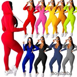 Designers de survêtement pour femmes vêtements 2021 joggeurs roses combinent un pantalon de veste à manches longues.