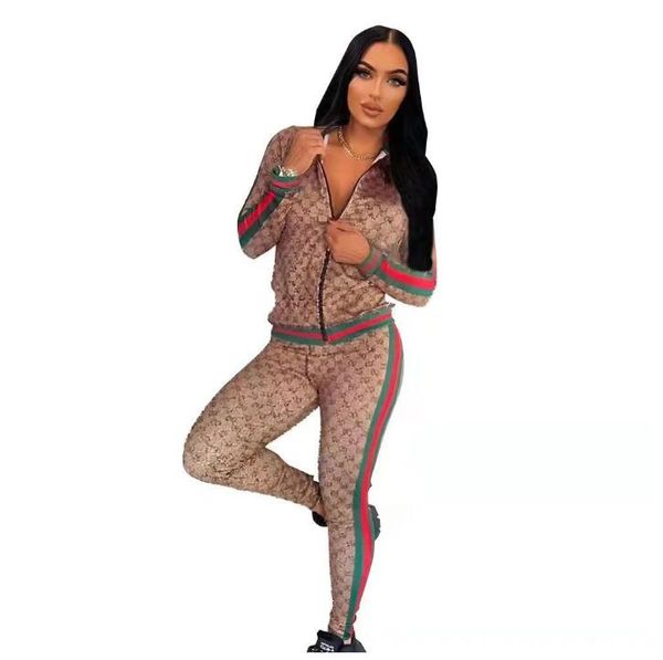 Chándales para mujer Moda casual Manga larga Conjunto de dos piezas Jogger Chándal de otoño para mujer Trajes de sudor Negro Tallas grandes S-XXL