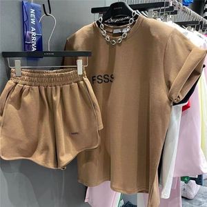Designer Tracksuits Woman Short Sheeves T -shirt en shorts set dameskleding 2 Tweede stuk jogging set nieuwe brief geprinte outfits
